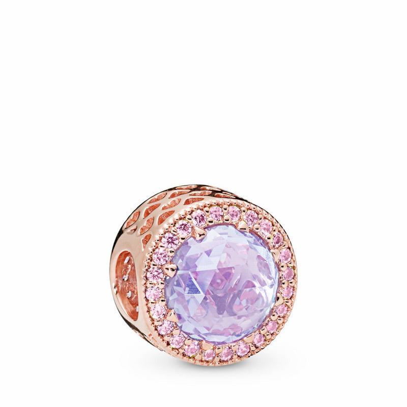 Pandora Rose™ Lavender Radiant Hearts Charm Ireland - Pandora Rose/Purple/Cubic Zirconia - 316208BNV